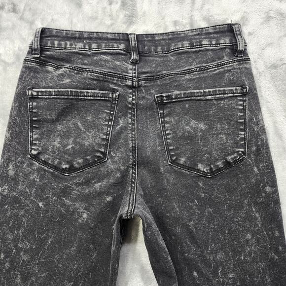 Angel Kiss Jeans Womens 7/28 Black Acid Wash Ankle Skinny Mid Rise Stretch Denim - Picture 4 of 13
